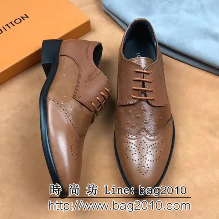 路易威登LV 新款來襲 擦色牛皮正裝男士皮鞋 8FX2250